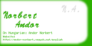 norbert andor business card